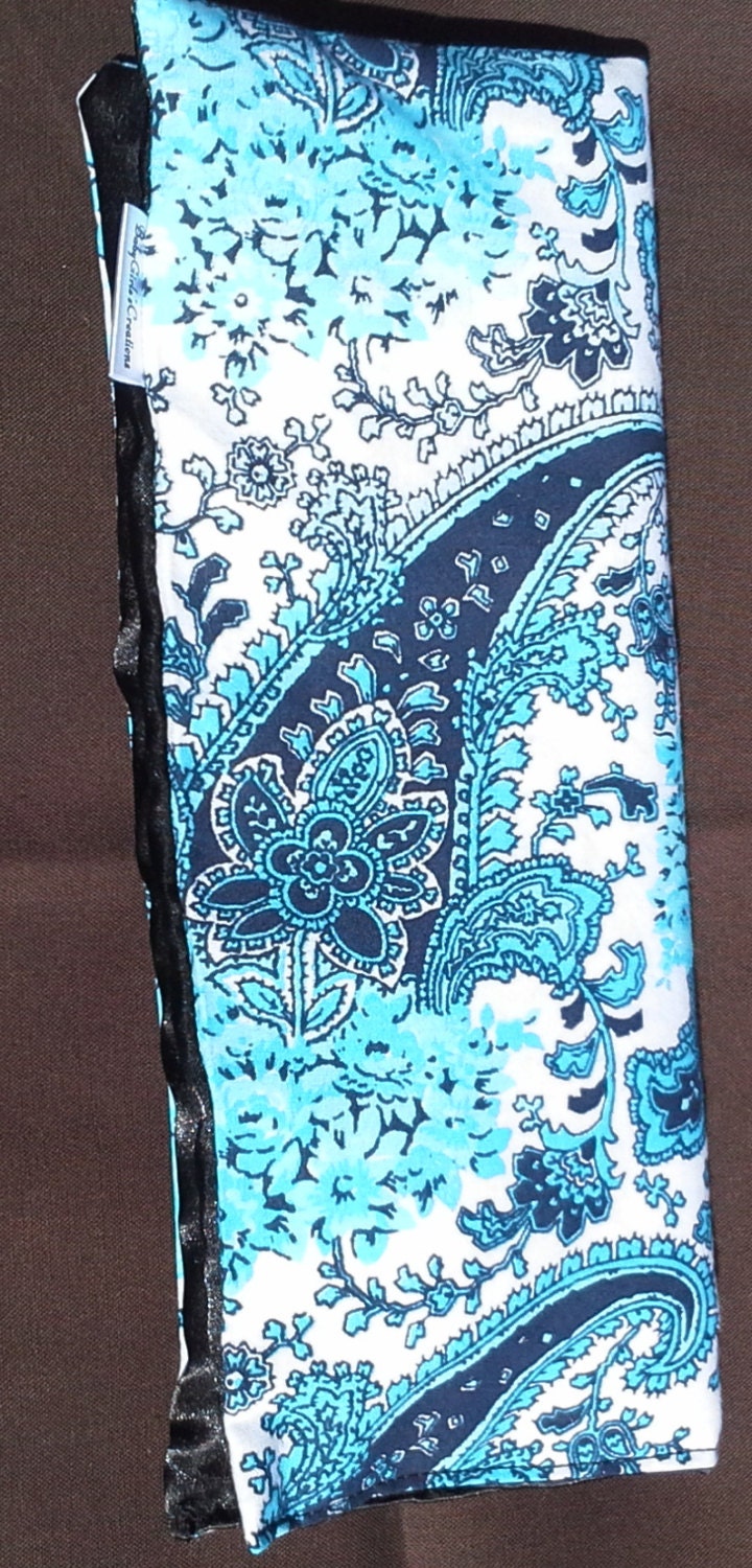 Seat Belt Cover Blue Paisley
