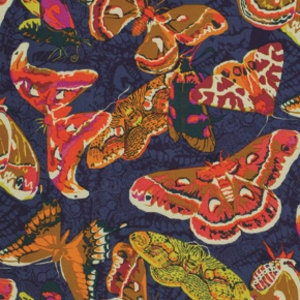Rayon Challis--ANNA MARIA HORNER--Field Study--Sinister Swarm--Tangerine--price is per yard