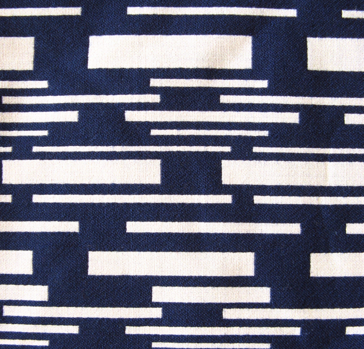 Navy and White Modern Fabric-Cut Yardage