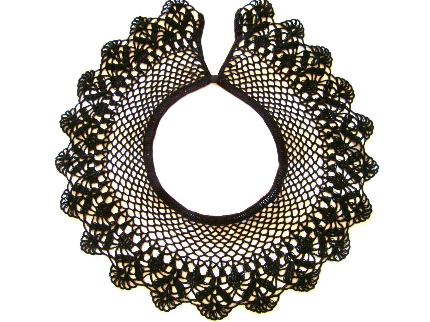 Crochet COLLAR Big black bolero Neck jewelry