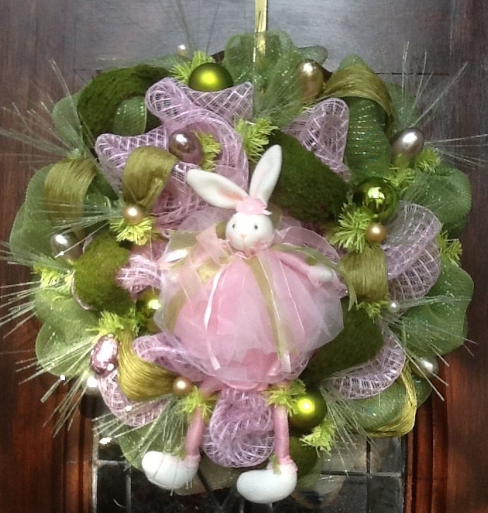 Fancy Dressed Easter Bunny Wreath