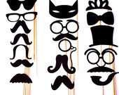 DIY YOU GLUE 17 pc Mustache Moustache Gender Reveal Little Man Bash Photo Prop Photobooth Photo Booth Props Made to Order