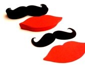 40 ct total............. 20 ct Black Curly 3" Mustaches PLUS 20 ct Red 3" Lips ...............40 ct Total