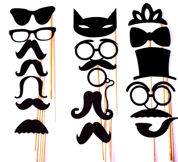 DIY YOU GLUE 17 pc Mustache Moustache Gender Reveal Little Man Bash Photo Prop Photobooth Photo Booth Props Made to Order