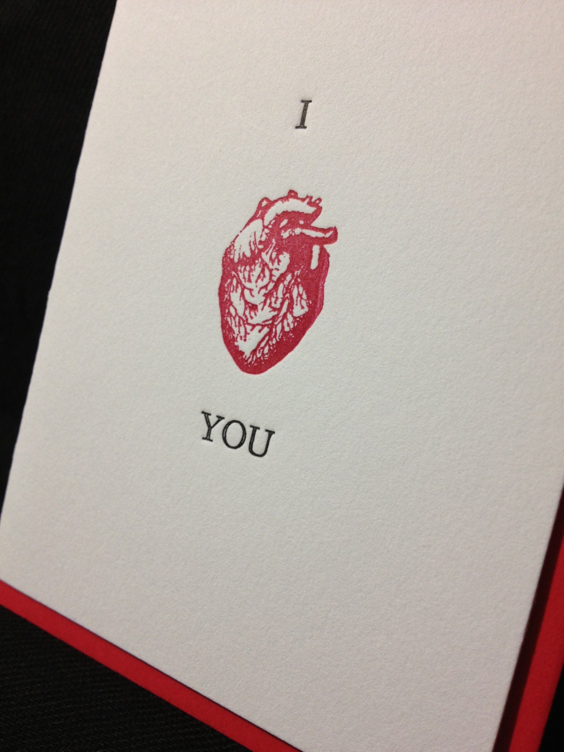 I (Anatomical) Heart You - Hand-printed Valentine's Day or Anniversary Love Letterpress Card