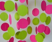 Hot Pink & Lime Green Paper Garland, Birthday Decoration, Girl's Party Decor