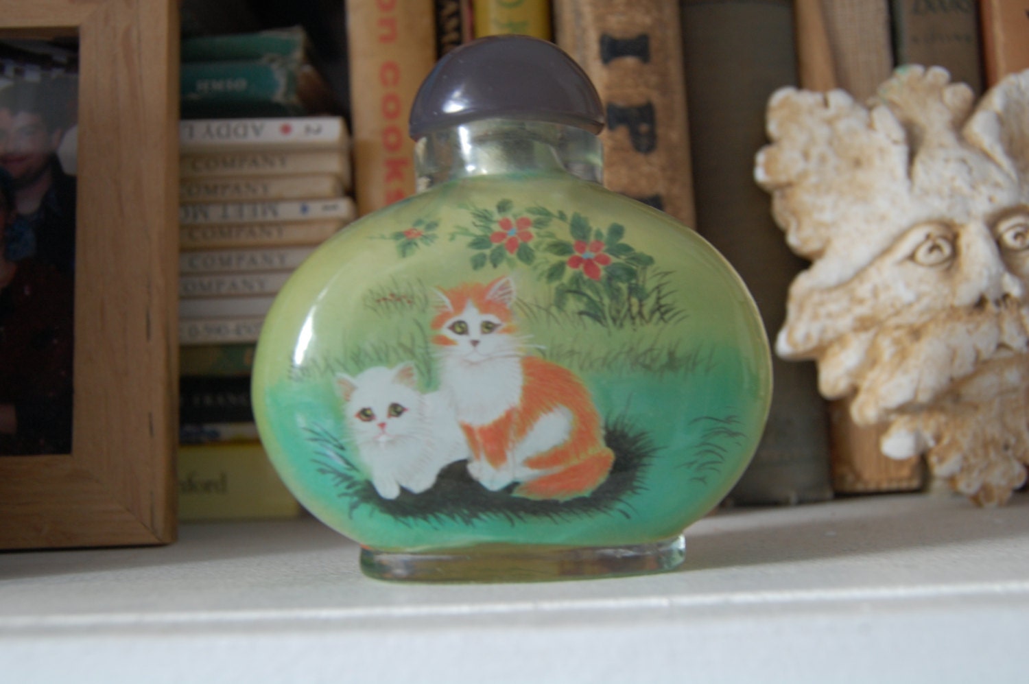 Kittenish Reverse Painted Perfume Bottle