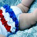 LAST PAIR- Red, White and Blue ruffled diaper cover bloomer- cotton- 4th of July, July 4th, Fourth of July- baby girls
