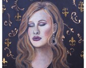 Original 8 x 10 Female "Adele Inspired" Print, Fine Art Print, Inspirational, Wall Decor, Home Decor, Female portrait, Print, Black, Gold
