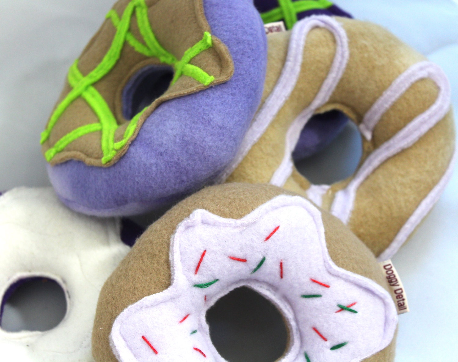 Purple Donut Toys for Dogs set of 2 Lavender Lilac Striped Sprinkles Drizzle