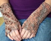 Fall Leaves Hand-dyed Handwarmers Soft Wool Fingerless Gloves Red Earthy Mitts