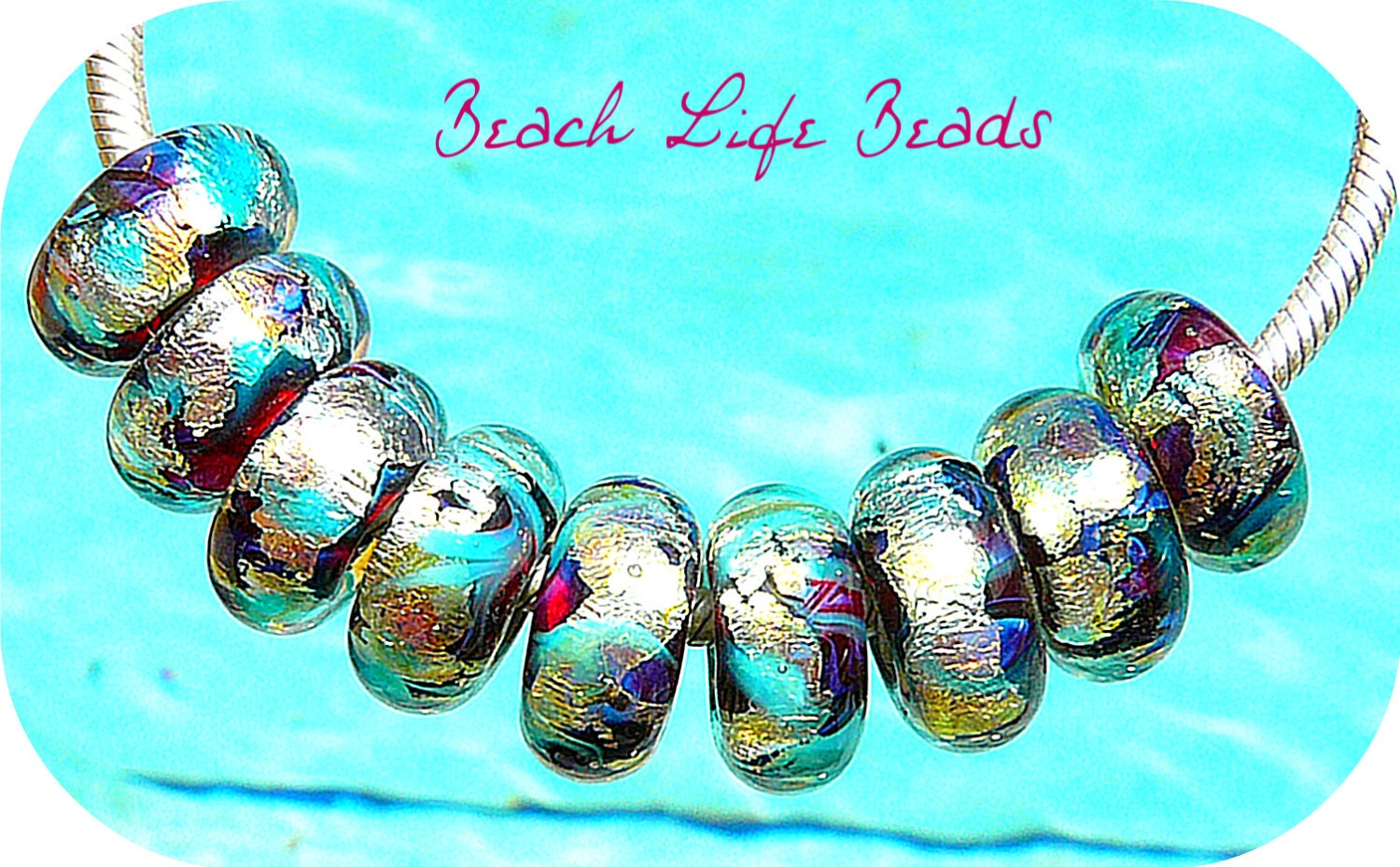 RUBY GLITTERIZE OPAL Fully Lined Sterling Silver Big Hole Bead Trollbeads Chamilia European Charm Bracelets Lampwork