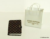 LV Ooak Designer Diary Notebook - 1/12 Dollhouse Miniatures handmade (Ls3)