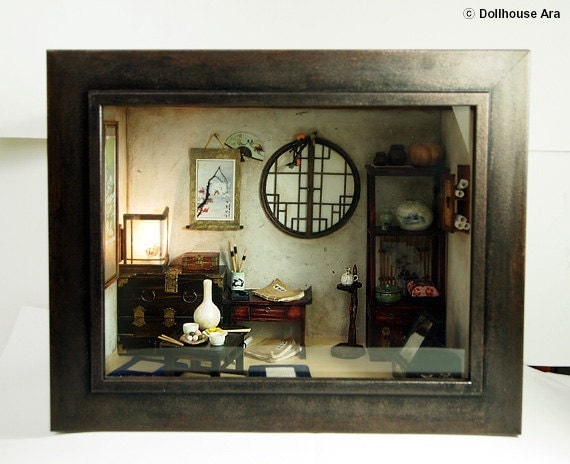 The orient traditional room (No.1)- asian old things, antiques -Dollhouse Miniatures 1:12