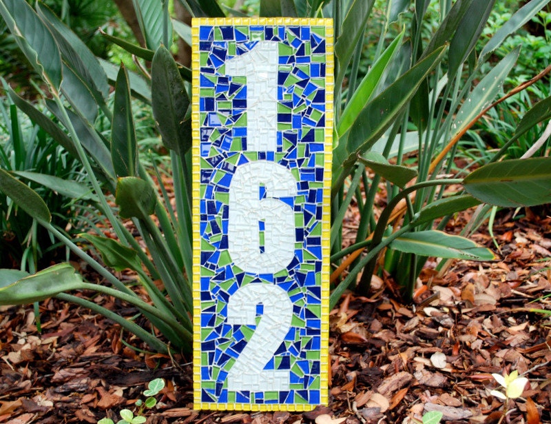Address Sign, Custom Mosaic House Numbers