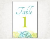 Table Numbers - PRINTABLE DIY Digital File Floral Table Number - Wedding Table Numbers 1-10 - Floral Collection