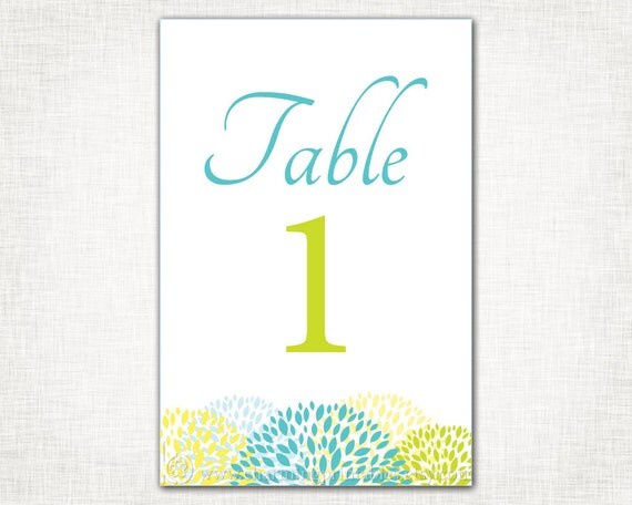 Table Numbers - PRINTABLE DIY Digital File Floral Table Number - Wedding Table Numbers 1-10 - Floral Collection Il_570xn