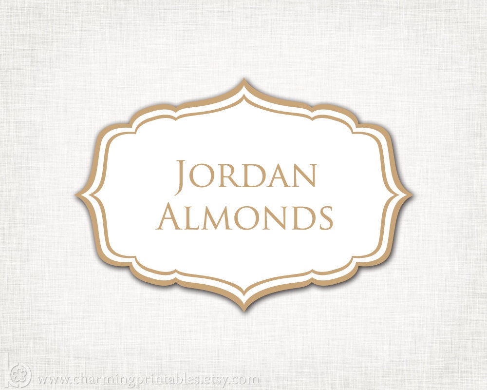 Brown Buffet Labels - PRINTABLE - 8 Elegant (Candy, Dessert, Popcorn, Snack, Ice Cream, Cookie...) Buffet Labels