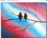 Original Abstract Bird Painting, Bird on Branch Oil Painting, Whimsical Bird Art, Abstract Wall Art Home Decor, 11 x 14, Free Birds