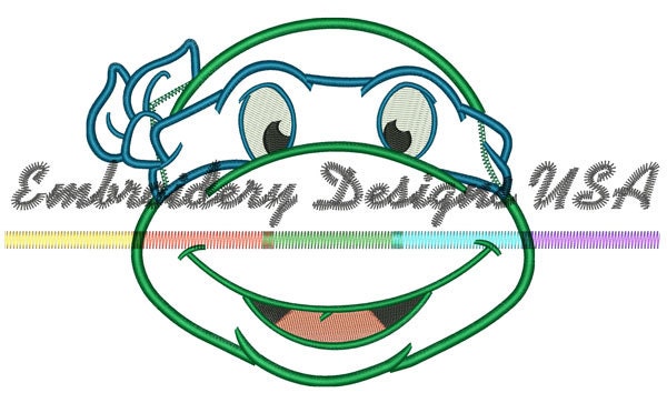 Ninja Turtle Head Applique Design for Embroidery Machines - Instant Download
