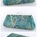 EllenVintage Peacock Teal Clutch with Silk lining (choose your color) , Bridesmaid gift idea, Wedding clutch, Bridesmaid clutch, Evening bag