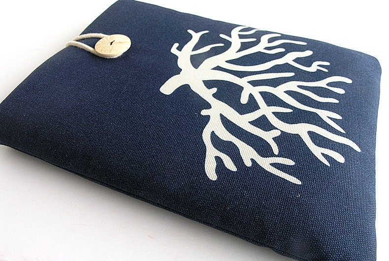 Coral Ipad Case, Ipad cover, Ipad sleeve, Ipad retina cover, retro Ipad cover-Blue coral