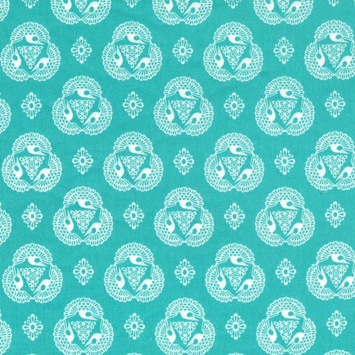 Tsuru by Rashida Coleman-Hale for Cloud 9 - and Old Lace Cerulean - Half Yard