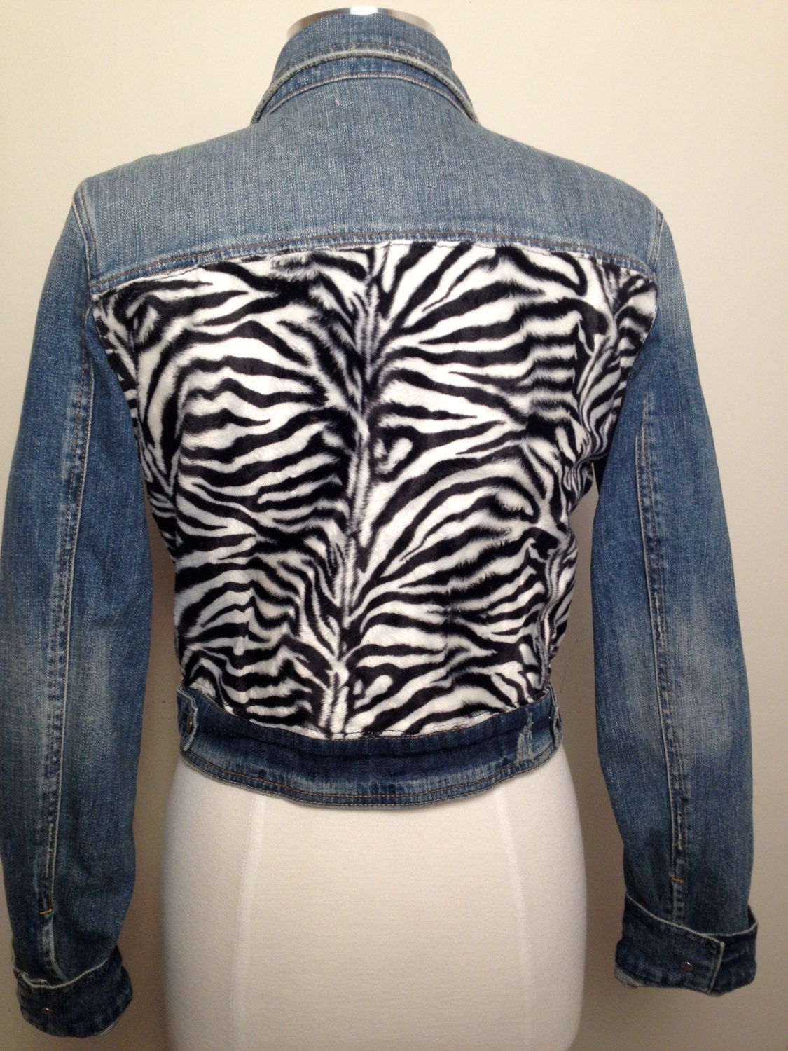 Studded Denim Zebra Jacket