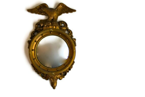 ornate gold painted girandole mirror convex mirror wall hanging army style american decor