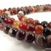Red and Black Agate Beads, Round Beads, 7 - 8 mm, 15 Inch Strand, Whole Strand
