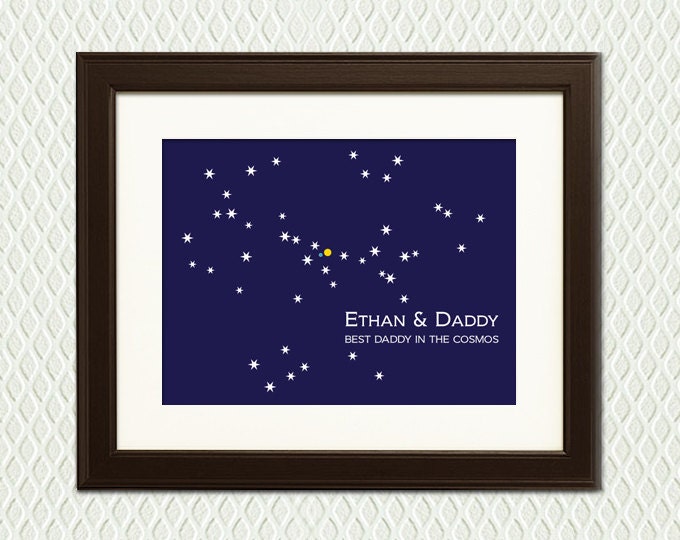 FATHER'S DAY GIFT for a Geek Dad or Granddad - Star Map for our interstellar neighborhood - Bets Dad in the Cosmos
