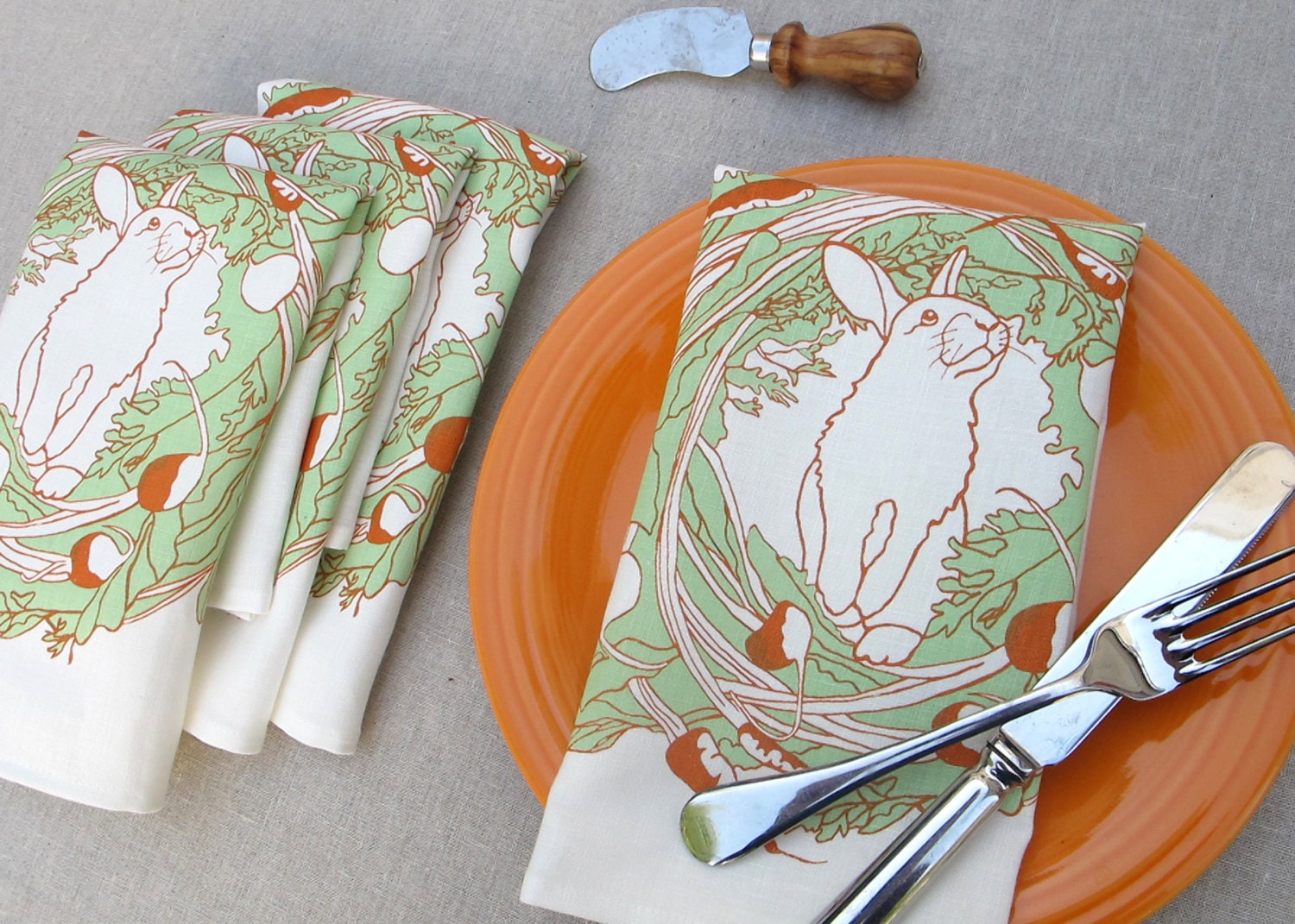 Hungry Bunny Napkin- set of 4