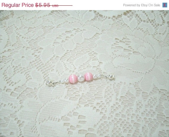 May Days Save 50% Healing Magnetic Interchangeable Jewelry,Pink and White Acrylic, Magnetic Moon Beam (0053)
