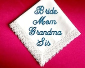 You Personalize, Your Verse, Women's  Heirloom Embroidered, Personalized Hanky, Gift, Handkerchief
