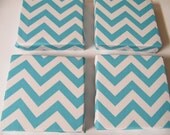 Tiffany blue, aqua chevron fabric wall art, home decor, living room decor, hip, trendy