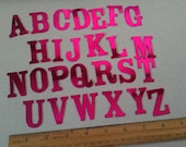 Metallic pink Chipboard alpha letters (128 pieces)