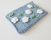 knitted ipad mine sleeve - mini ipad case - blue flower nexus case