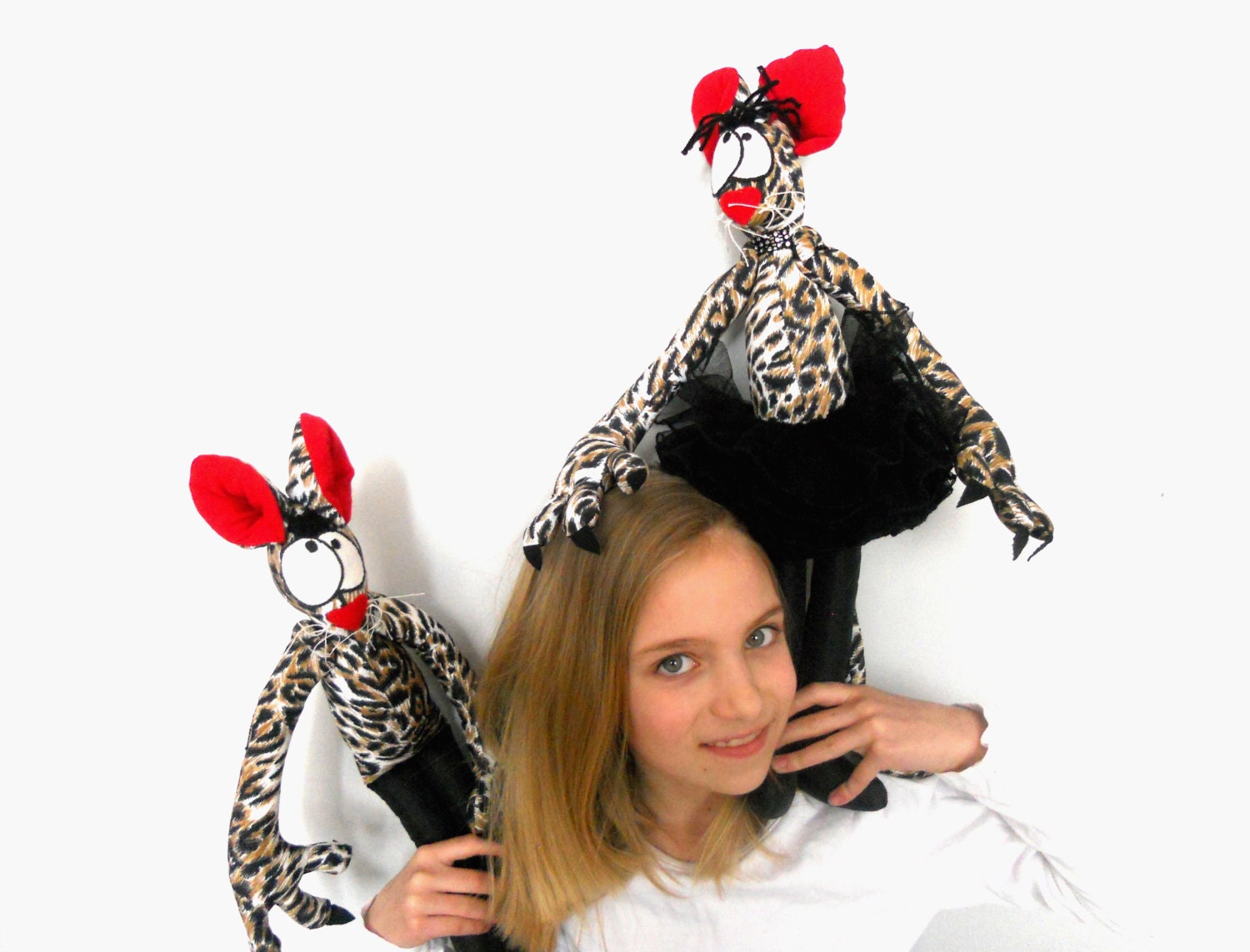 Soft toy Mouse Ballerina Large Black White Red toy Ballet dancers Funny animal toy Gift for kids Children stuffed toys