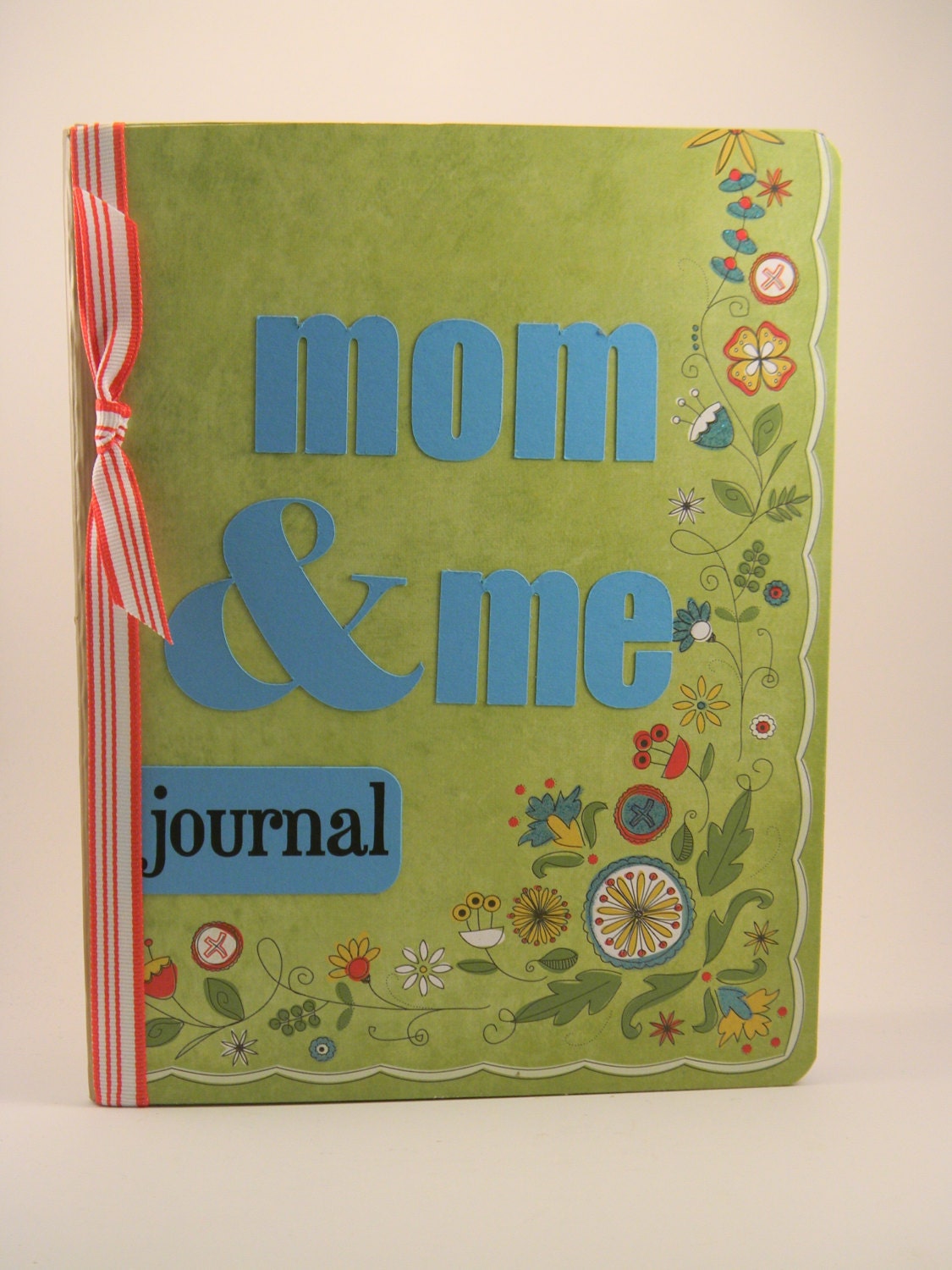 Classic Mom and Me Journal in Turquoise, Green, Red and Kraft