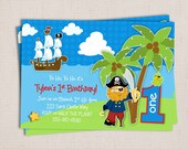 Cute Pirate Themed Birthday Party Custom Printable Invitation Digital File Il_170x135