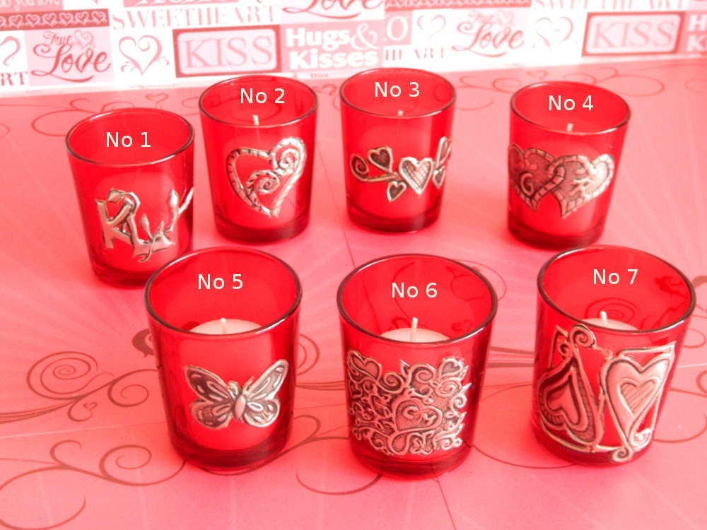 Romantic Red Votive Candle Holder Wedding favor wedding decor