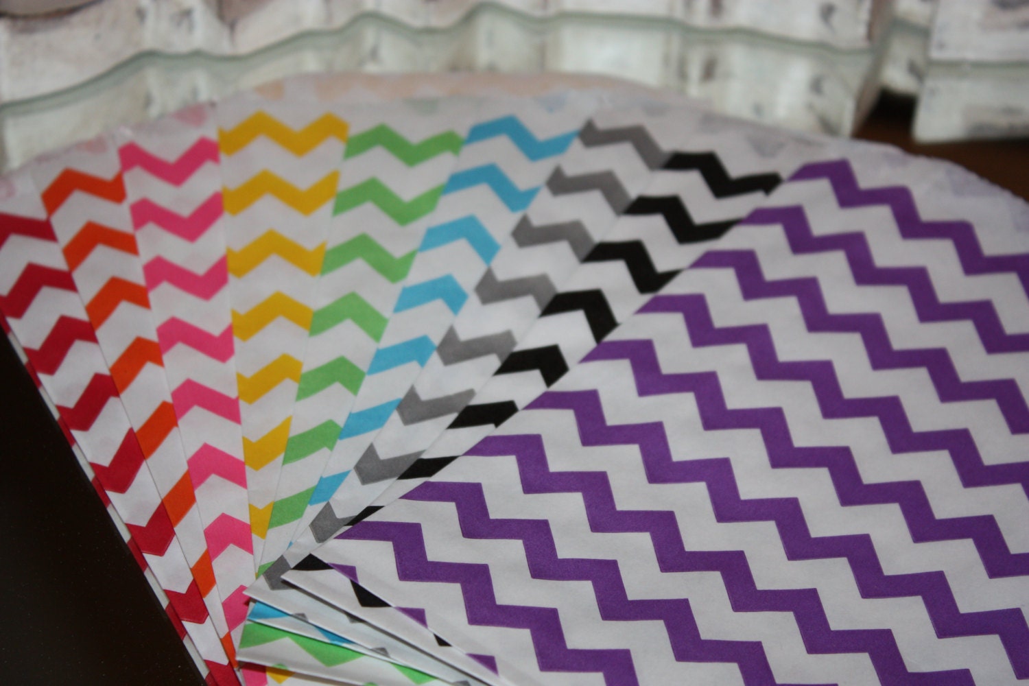 25 Chevron Goodie Birthday Party Wedding Shower Bridal Shower Favor Bags