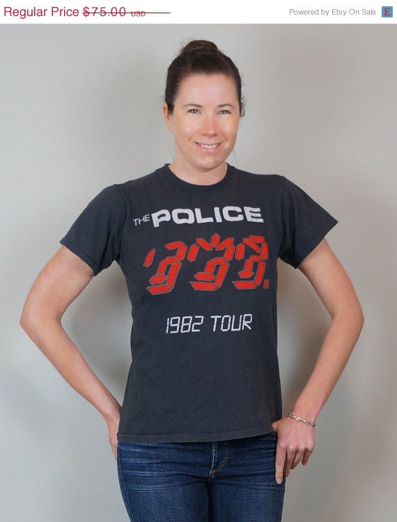 SPRING SALE Vintage 'The Police' Ghost in the Machine 1982 Concert T-Shirt//Paper Thin//Fitted//Size Small