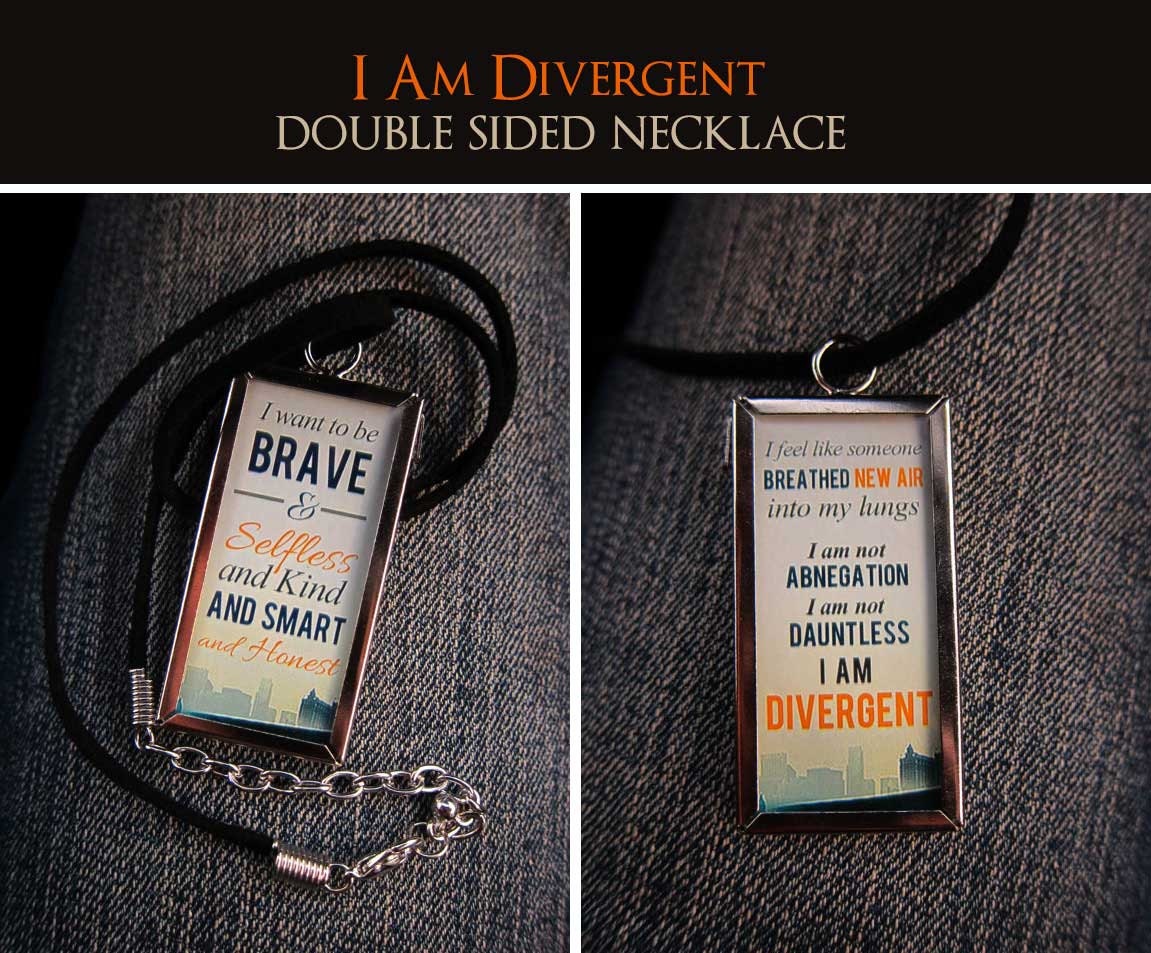 Double-Sided - I Am Divergent - Divergent Fan Necklace