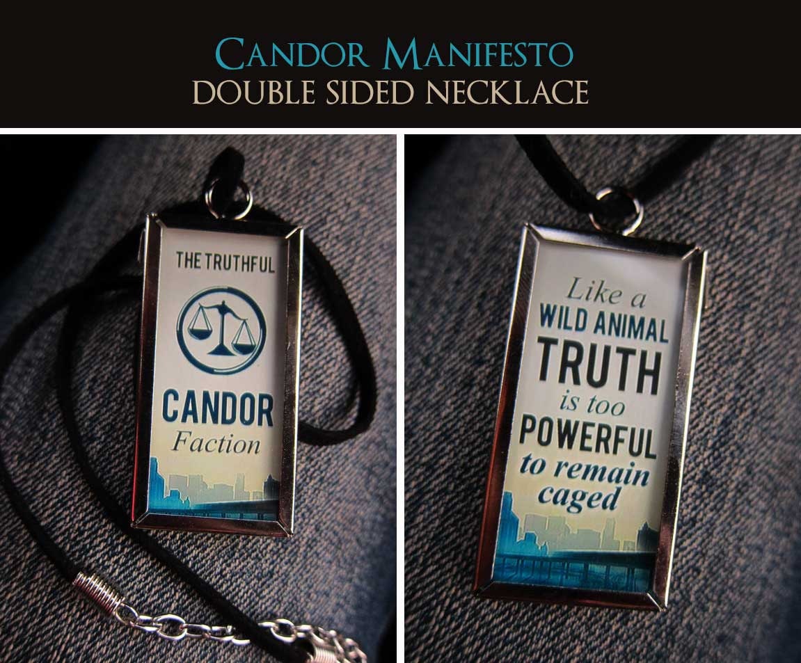 Double-Sided Candor Manifesto - Divergent Fan Necklace