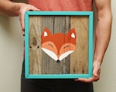 Fox Face Reclaimed Wood Painting (Made to Order)