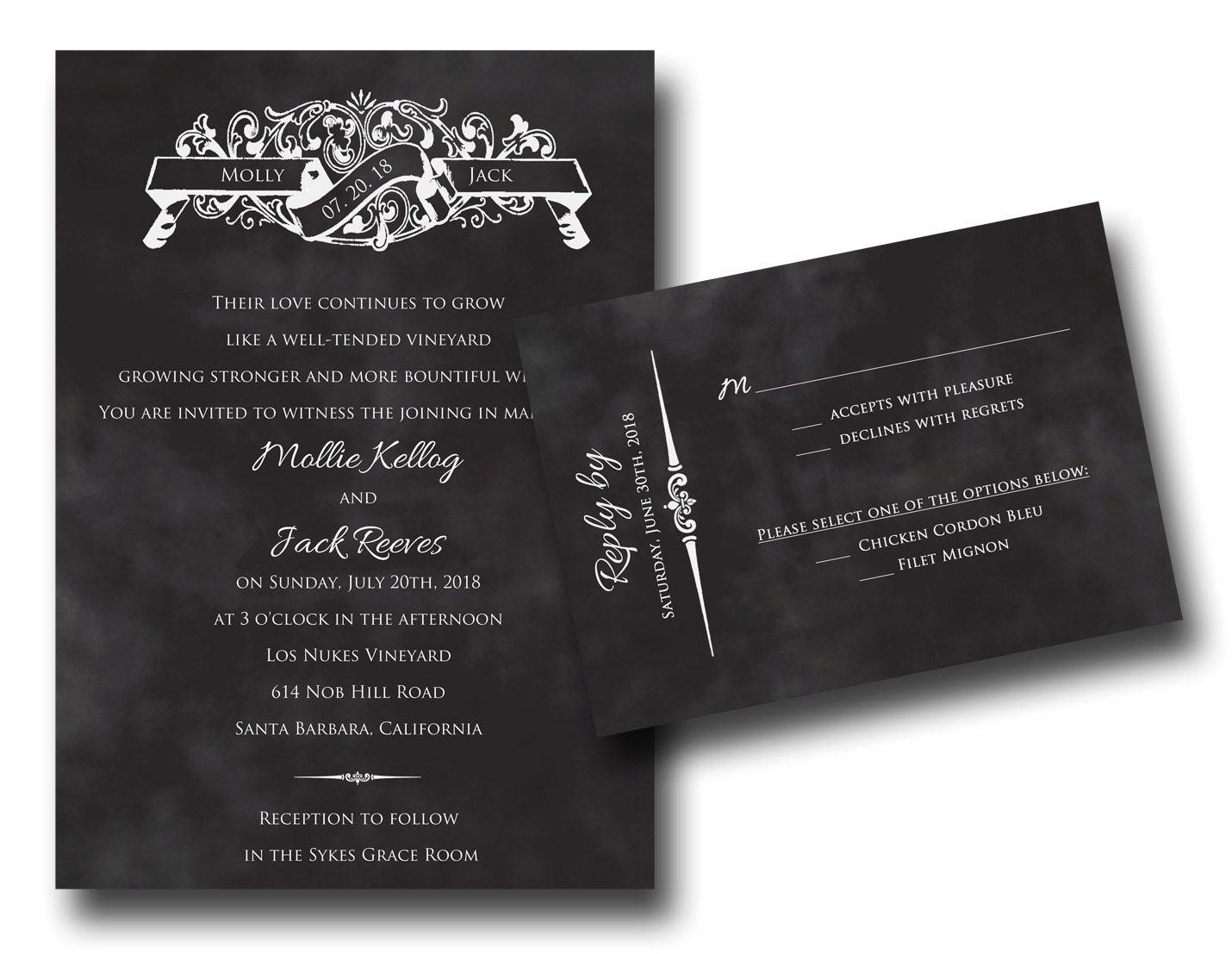 Vintage Chalkboard Invitation
