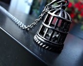Caged bird necklace