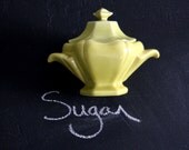 Chartreuse Ceramic Deco Style Sugar Dish
