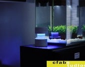 LED Coffee Table Night Lamp HIGH OUTPUT Hyper Blue O-Lite Concrete Circular Cylindrical Round Bar Club Bedroom Bathroom Den